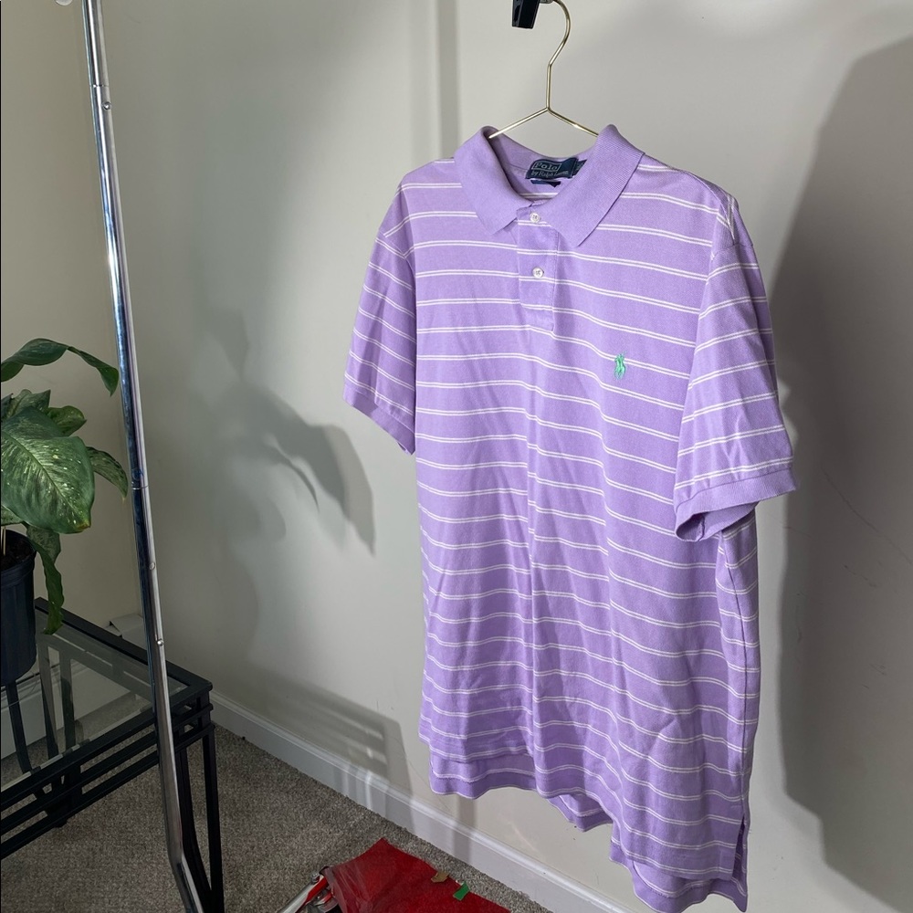 Polo Ralph Lauren shirt - PURPLE / White stripes
